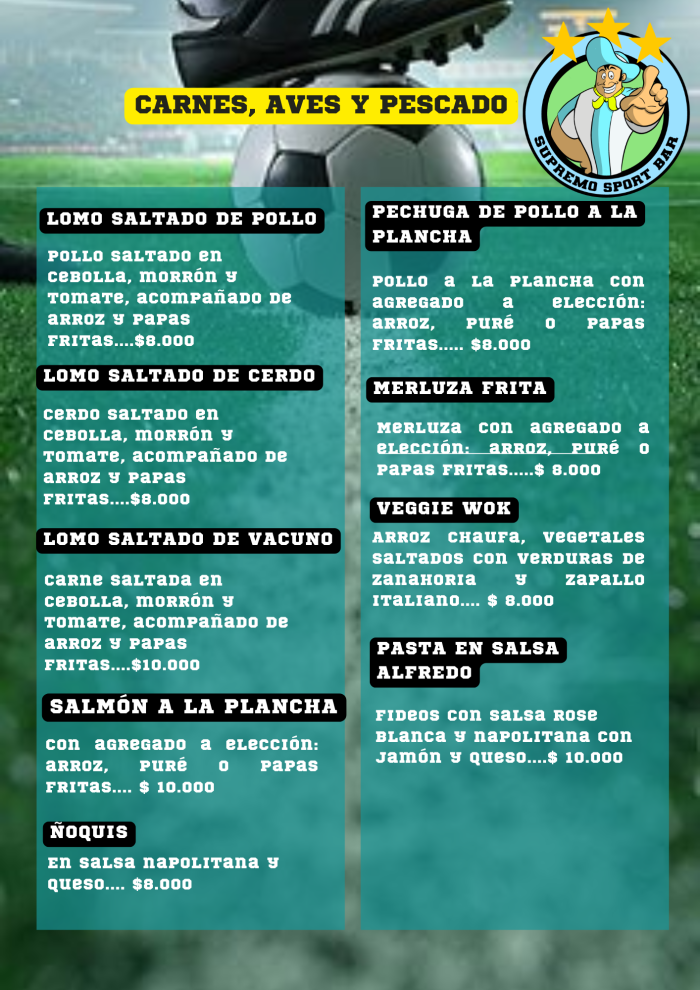 Aves, carnes, y pescado